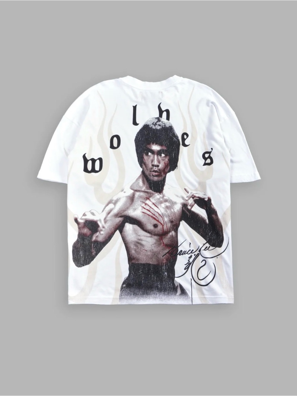 Darc Sport Bruce Lee Flame Premium Oversized Tee White Large